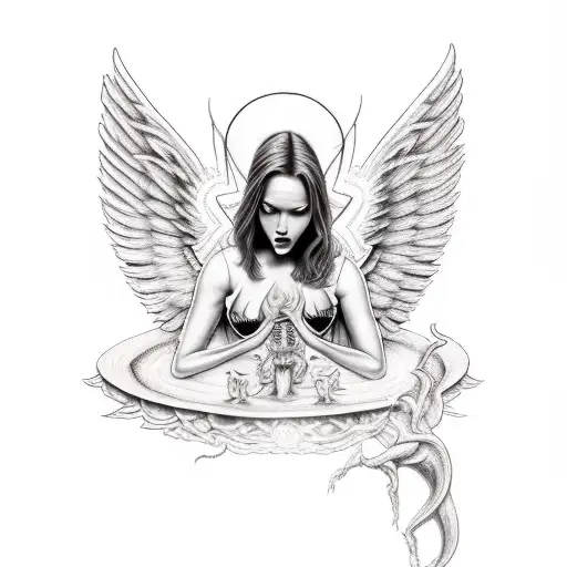 Angel Fighting With Demon