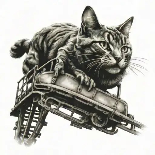 Roller Coaster With A Cat Riding