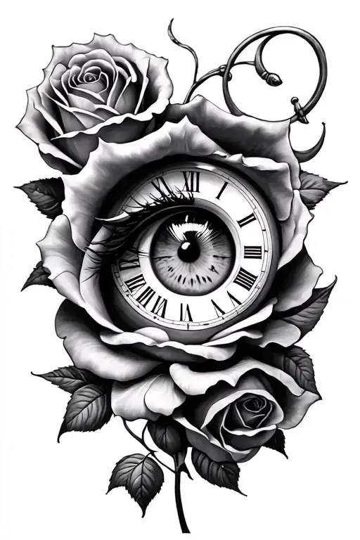 Rose And Clock Eye