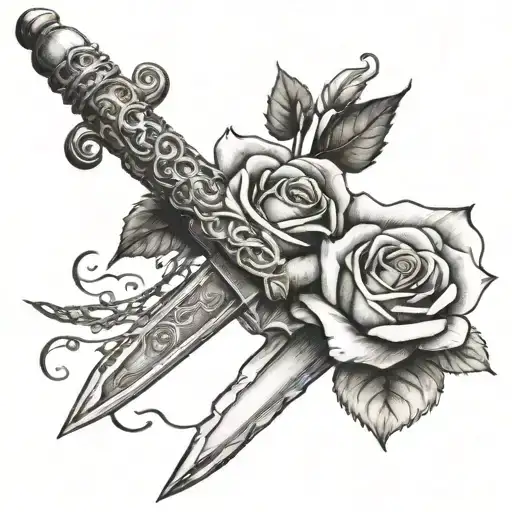 Dagger With Rose