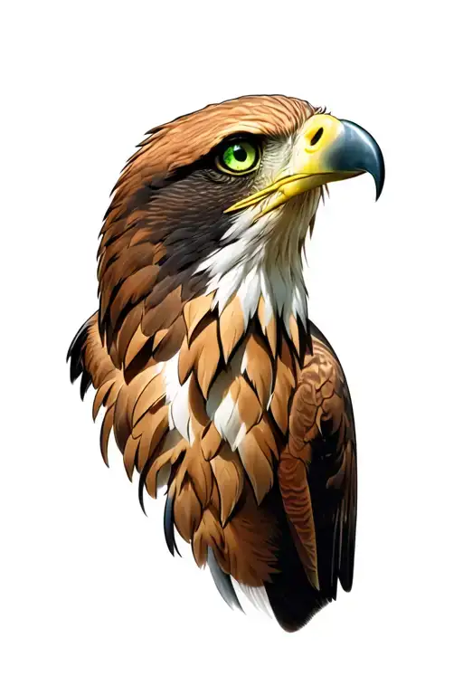 Eagle With Green Eyes Looking