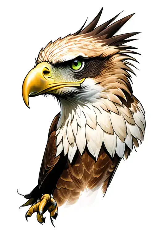Eagle With Dark Green Eyes Looking Strong And Confident