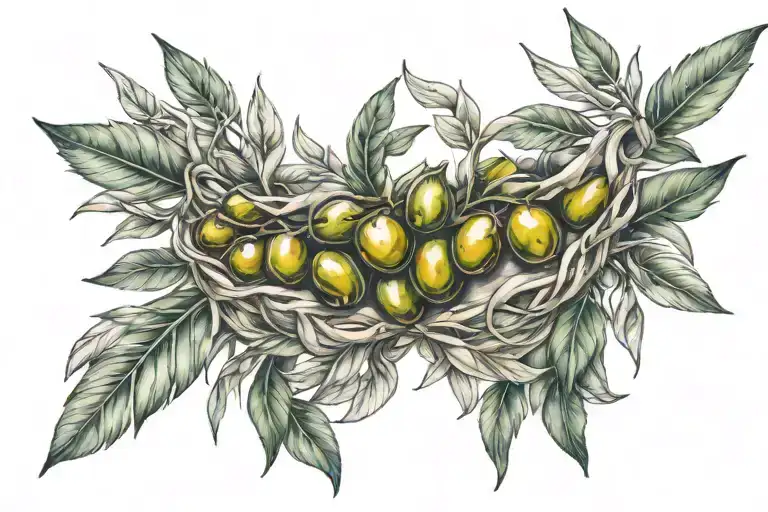 Olive Vine Wrapping Female Chest Piece