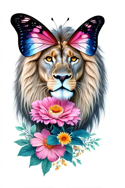 Lion Butterfly Flowers