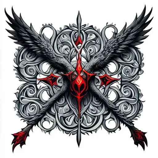 A Symbol Of Chernobog With A Slavic-style Ornament