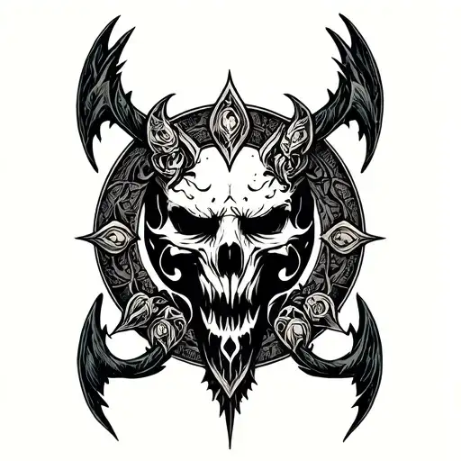 A Symbol Of Chernobog With A Slavic-style Ornament