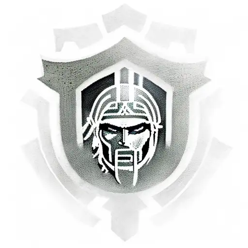 A Spartan Soldier Holds A Shield And Charges In A Jump