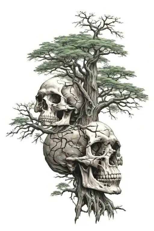 Skull Over Baobab Tree