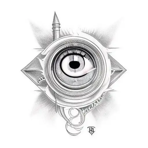 Illuminati Sign With Realistic Eye And Burning Book Inside