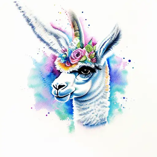 Watercolor Llama