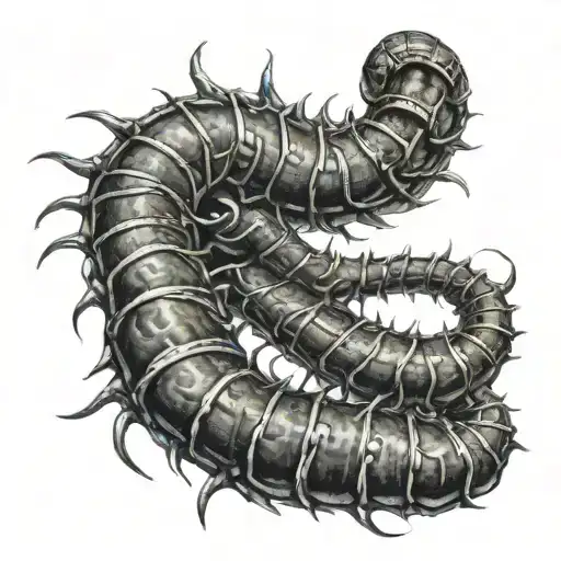 Dark Fantasy Centipede Wrapping Around The Arm