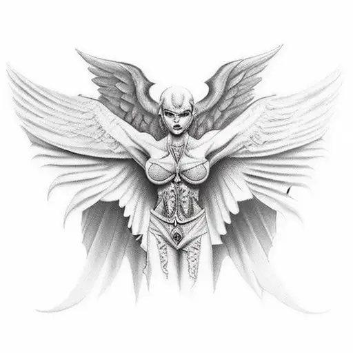 Half Angel Half Demon Chest Piece
