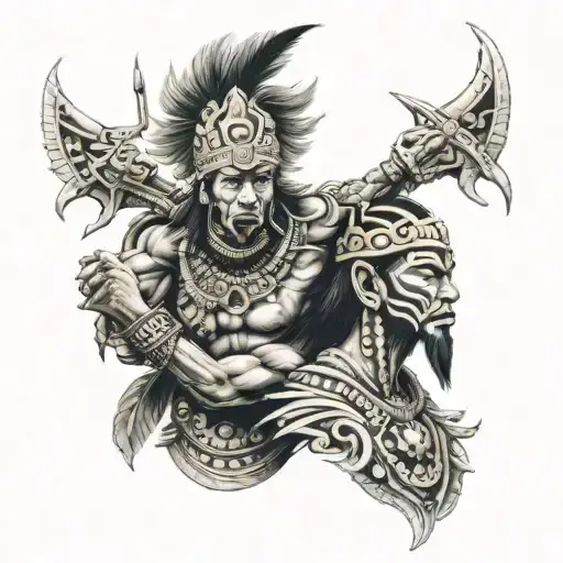 Dayak's Warrior Carrying Enemy's Head