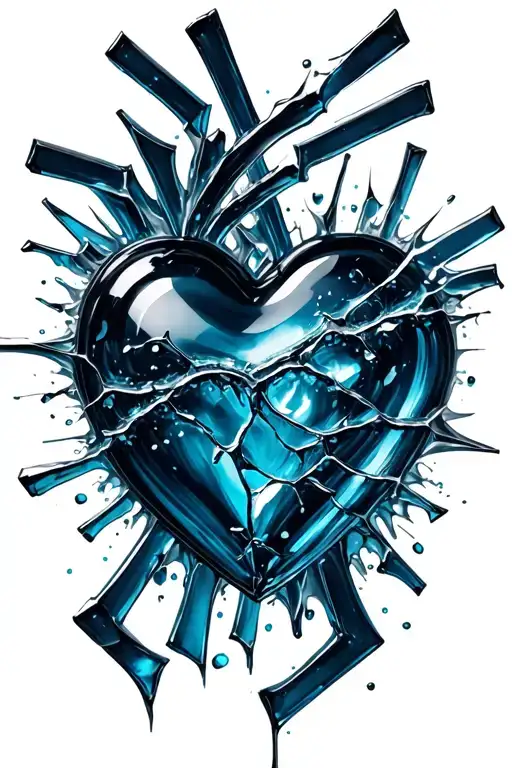 Glass Heart Shattered Like Glass