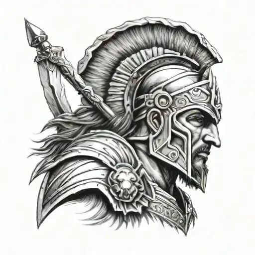 Spartan Warrior With Lion Head