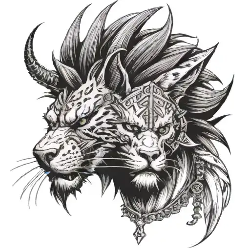 Red Xiii From Ff7 With A Dragonball Necklace