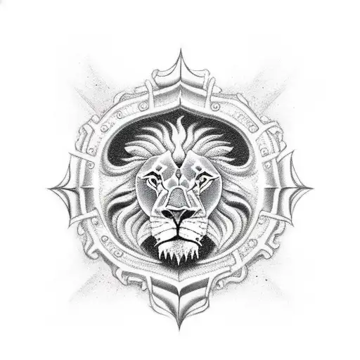 Lion Cross With A Commercial Diver