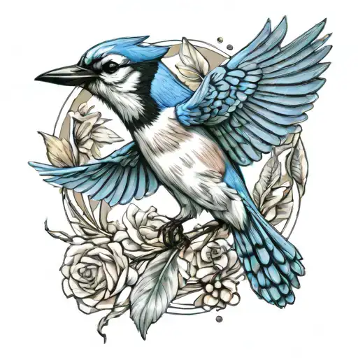 Blue Jay Bird Flying