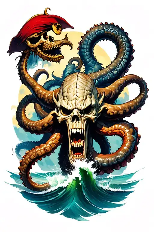 Pirates Kraken Attacking Titan Atlas