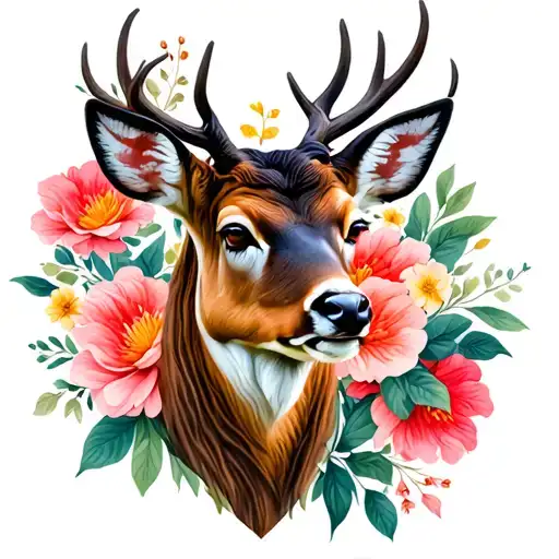Deer And Flower