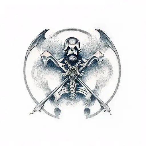 Reaper With Graveyard Background