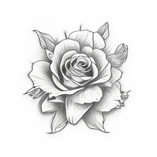 Thin Dagger With Multiple Flowers