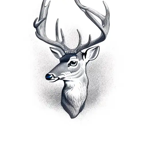 Deer Head With Big Wood