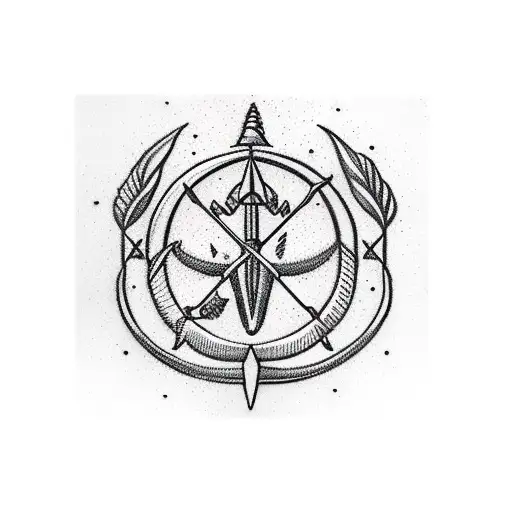 Sagittarius Symbol With Plants