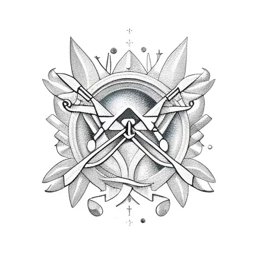 Sagittarius Symbol With Flowers