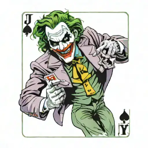 The Joker From Batman From The 1992 Cartoon Rejoicing And Holding A Joker Card In His Hand