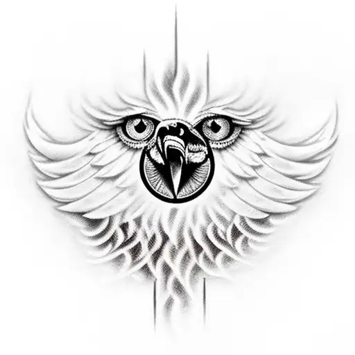 Black Eagle With Eyes On Firei