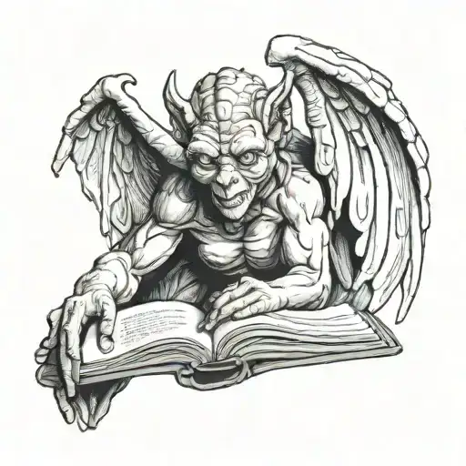 Female Gargoyle Reading A Book