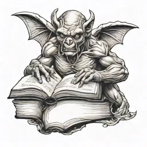 Female Gargoyle Reading A Book
