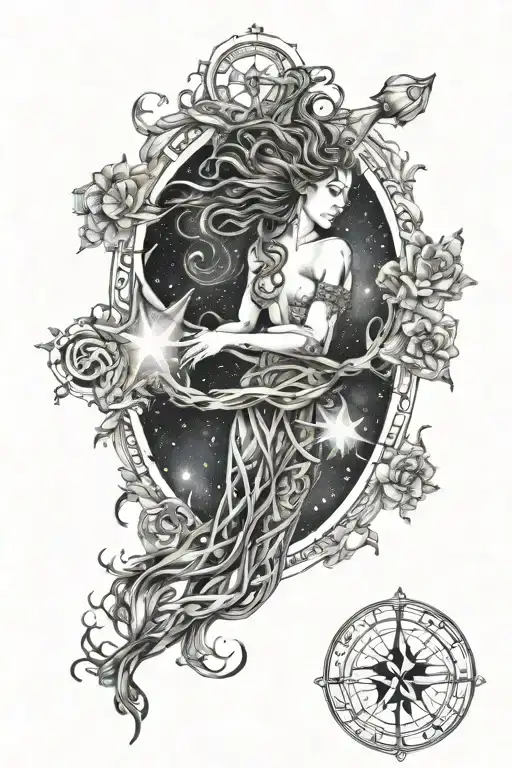 Aquarius Zodiac Sign Constellation Intertwined