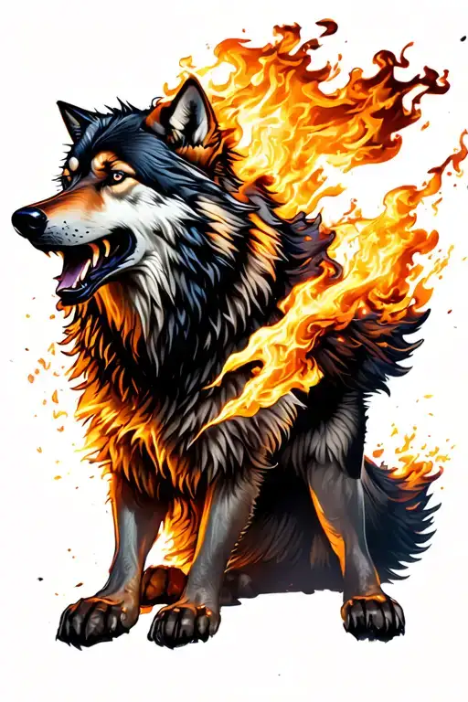 Wolf Spitting Fire
