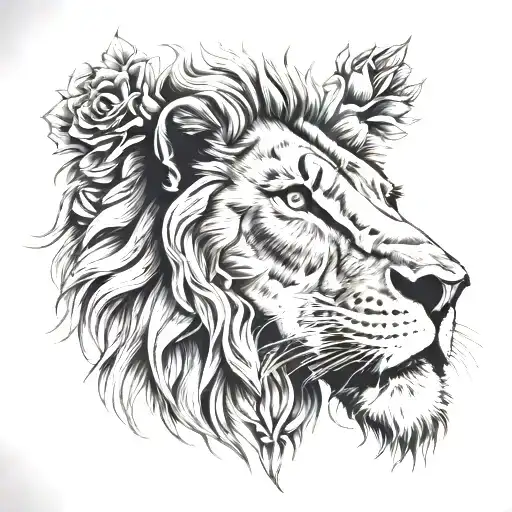 Lion And Virgin Of Guadalupe