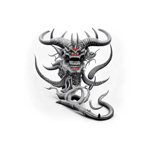 Demon From Hell With Big Legs And Horns