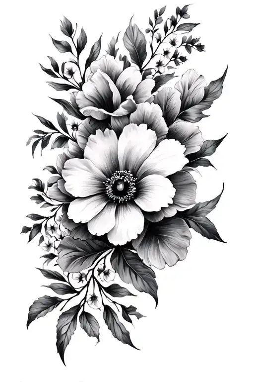 Floral Design For Arm Sleeve