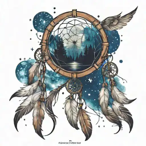 Dreamcatcher Starry Night Sky Filled