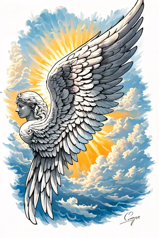 Angel Wing Sun Clouds