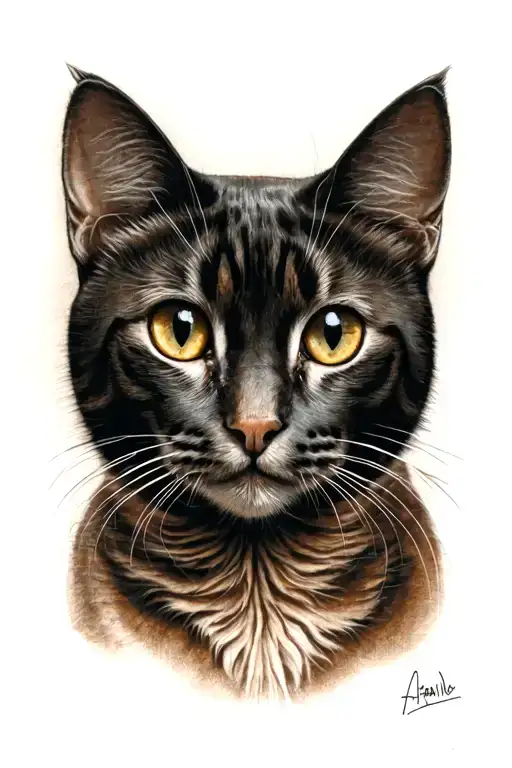 Cat Face Tattoo Design