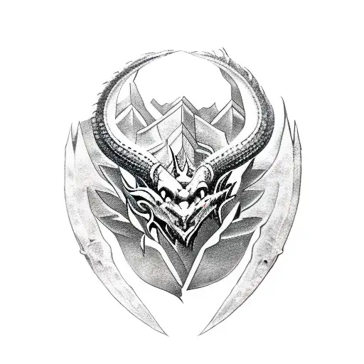 The Elder Scrolls Skyrim Logo Dragon