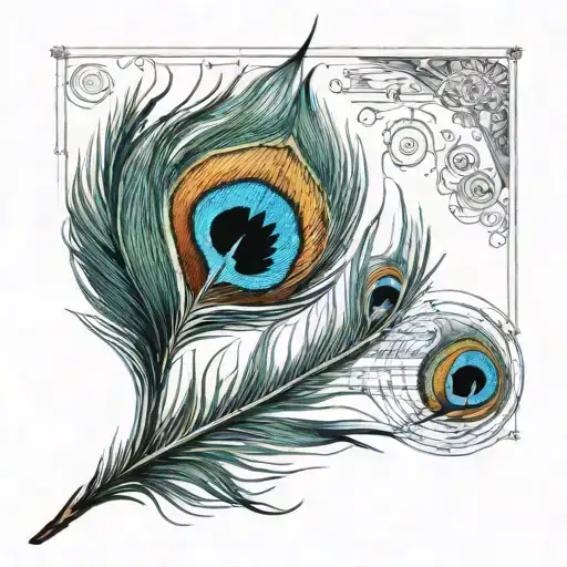 A Peacock Feather Transforming Into A Data Visualization Chart