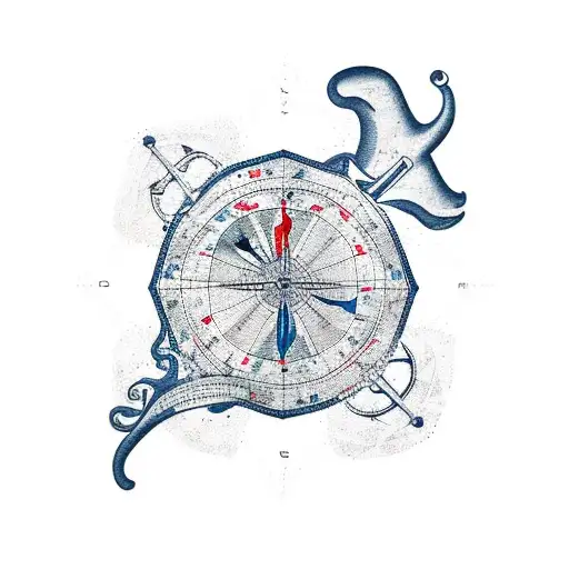 Nautical Chart With Jolly Roger And State Of Texas Shape