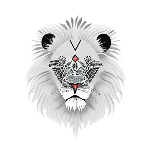 American Native Woman Wearing Lion Fur Insted Of Te Hat