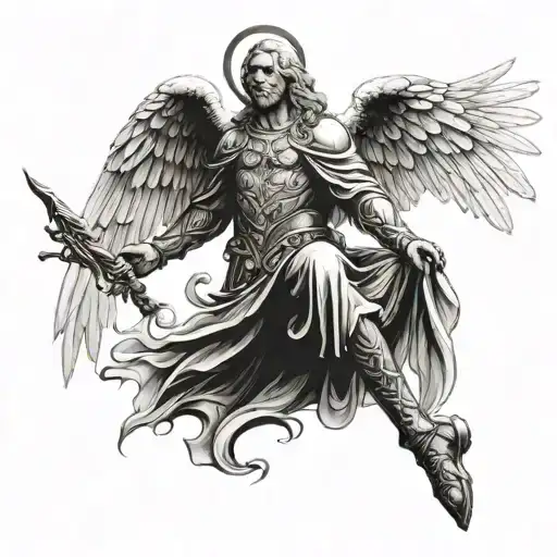 Back Tattoo Acr Angel Uriel Sleeve And Combine