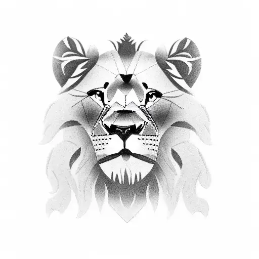 Lion Tattoo Of A Father Lion And In Front Of Him A Cub Lion And In Front Of It A Cub Lioness