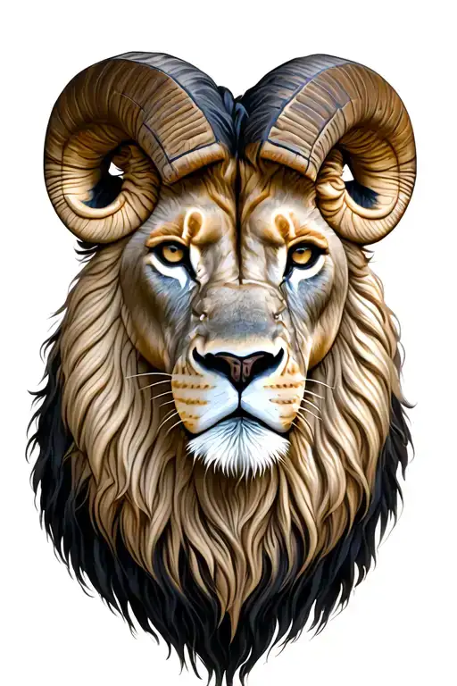 Half Lion Head Half Ram Head
