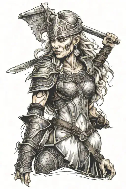 Viking Valkyrie Warrior Woman