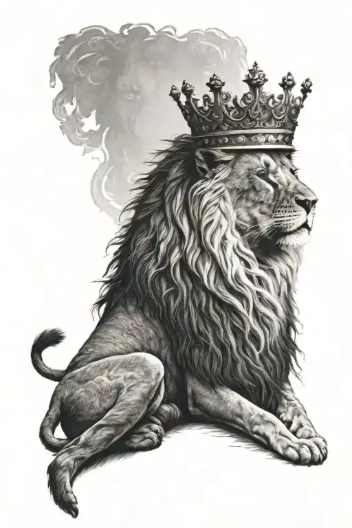 Lion With A Crown On His Head